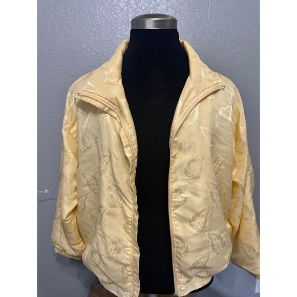 Vintage EVR Women's Windbreaker Jacket & Pants Set Size L Polyester/Cotton Yello - Picture 6 of 16